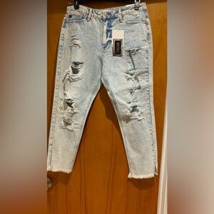 Stone wash blue jeans